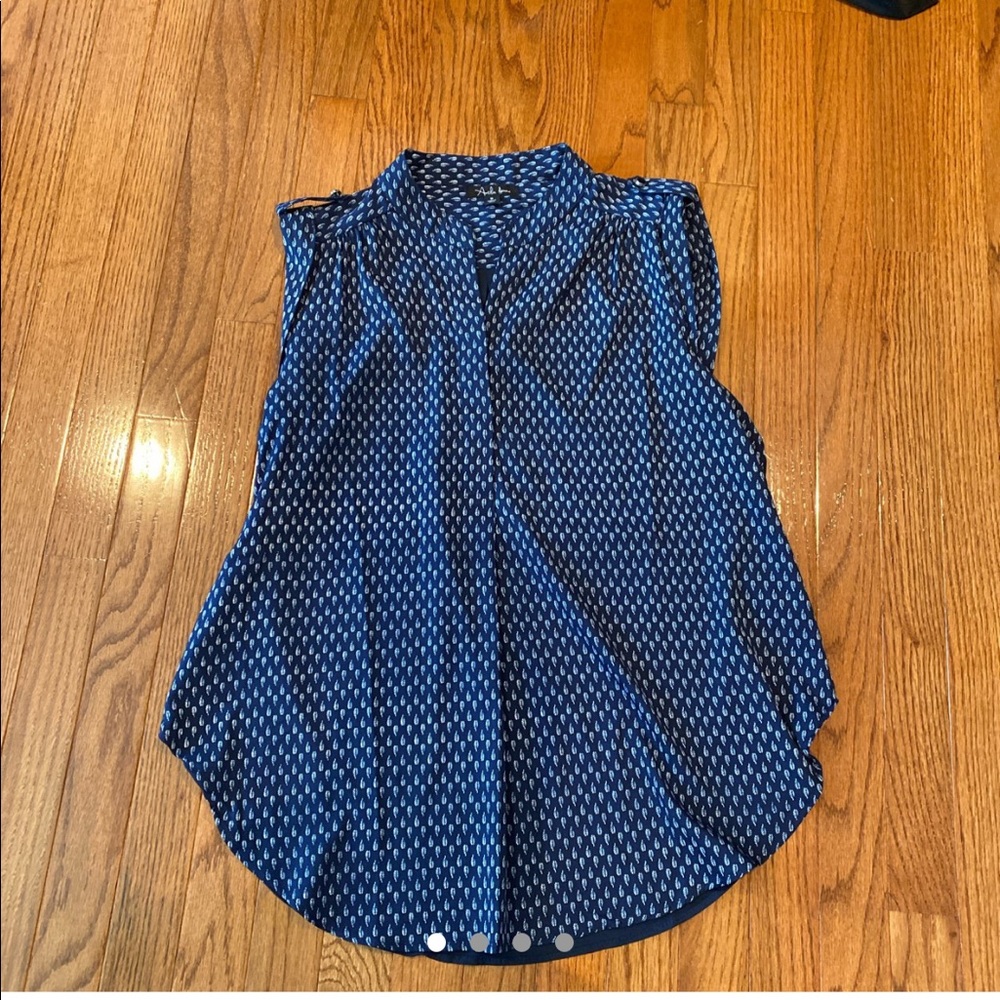 antilia femme navy blue white feathers tank top